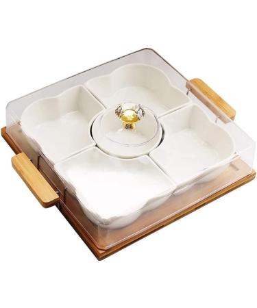 Vnook Creative Acrylic Multi-Section Snack Serving Tray Set, Divided Appetizer Serving Tray Set, Relish Platter Nut Dishes For Chips