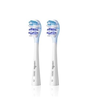 usmile Replacement Brush Heads for Y10 Pro/P20 Pro/P10 Pro/Y1S Patented Residual Shock Absorption and Air Cushion Compatible to usmile Electric Toothbrush 2-Pack
