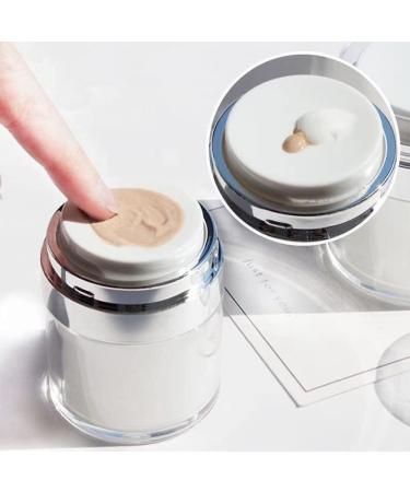 Airless Pump Jars Refillable Airless Travel Lotion Jar With Lid New Empty Airless Cosmetic Container for Thick Moisturizer Skincare Cream White - Buy Online on GoSupps.com