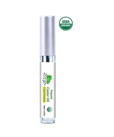 Nature Drop USDA Organic Castor Oil 10ml - 100% Pure Cold Pressed for Healthy Growth & Strength - Eyelashes, Eyebrows, Face, Skin & Hair - Buy Online on GoSupps.com