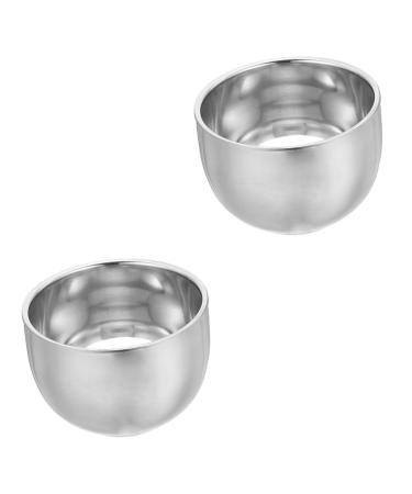 Beavorty 2 pieces of shaving foam foam shell Razor brush for men Face raspers for men Barturersiser Razor -soap cup bar set for men hairdresser shaving cups Household razor 8.2x5.8cmx2Pcs Silberx2Stk