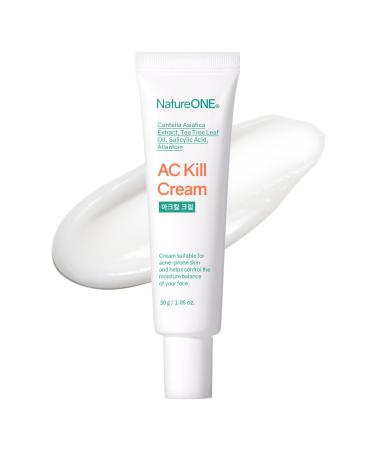 AC Kill Cream BHA & Salicylic Acid Face Moisturizer Niacinamide for Active Skin Repair Tea Tree Oil for Allantoin for Soothing Sensitive Skin Korean Skincare 30g 1.05 oz.