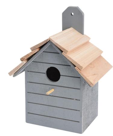 ABRUS Wooden Bird House Outdoors | Assorted Decorative Hanging Bird House Garden (Grey)