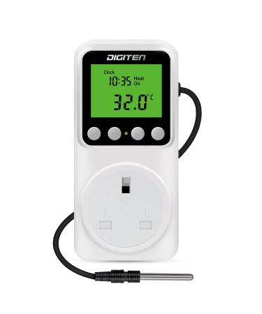 DIGITEN Temperature Controller Day/Night Temperature Controlled Outlet Reptile Thermostat Timer Greenhouse Thermostat with Timer Heat Mat Thermostat Outlet Heating Cooling Temp Control for Homebrewing - Buy Online on GoSupps.com