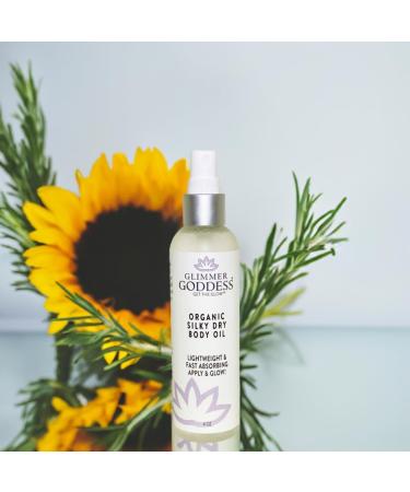 Glimmer Goddess Organic Skin Care Silky Dry Body Oil - 4 fl oz Nourishing & Protecting Skin Body & Hair Oil Organic Moisturizer for Dryness Uneven Skin Tone Eczema - Buy Online on GoSupps.com