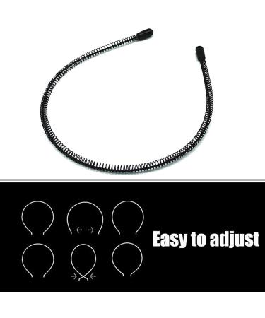 3PCS Black Metal Hairbands - Fashion Spring Headband for Men & Women - Unisex Sports Wide Hair Band Hoop Clips - Buy Online on GoSupps.com