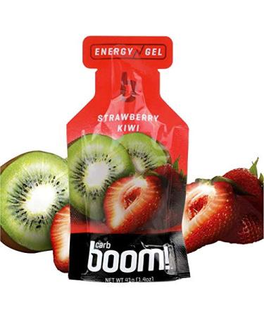 Boom Nutrition - Carb Boom Energy Gel - Fruit-Flavored Energy Gels - Workout Gel - Energy Gel for Cycling - Running Gel - Natural Energy Gel - Strawberry Kiwi (24 Pack)