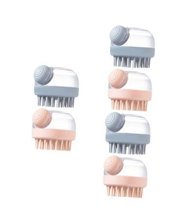 FOMIYES 6 Pcs Massage Shampoo Brush Bath Scrubber for Body Silicone Scalp Scrubber Body Exfoliator Brush Scalp Care Brush Head Scalp Scrubber Shower Hair Brush Supple Body Scrubber Travel 8.5x8.5cmx3pcs Assorted Colorx3p...