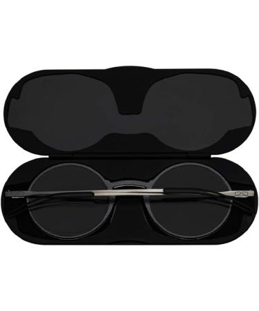ThinOptics Manhattan Reading Glasses | Milano Aluminum Magnetic Housing | Round Black Frames | 2.50 Strength | Stylish & Portable - Buy Online on GoSupps.com