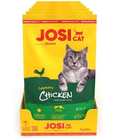 Josicat Crunchy Poultry - Premium Dry Cat Food (7 x 650g) | 4.55 kg Cardboard Pack | International Shipping - Buy Online on GoSupps.com