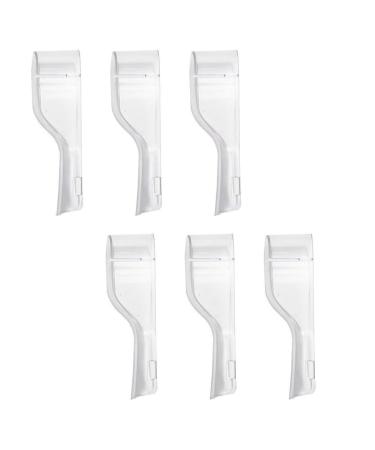 Travel Electric Toothbrush Heads Cover Plastic Protective Cap Case Compatible with Oral-B Long Dual-Heads Replacement Tooth Brush Heads(6 Pack) Clear