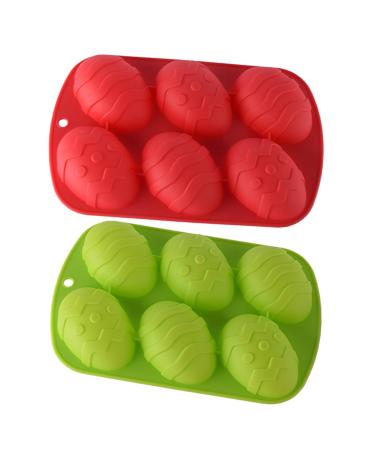 Cabilock 2pcs Colorful Egg Silicone Mold Easter Cookie Candy Making Rubber Molds Baking Candle Silica Gel Manual 3D (M12353EHTZ131)