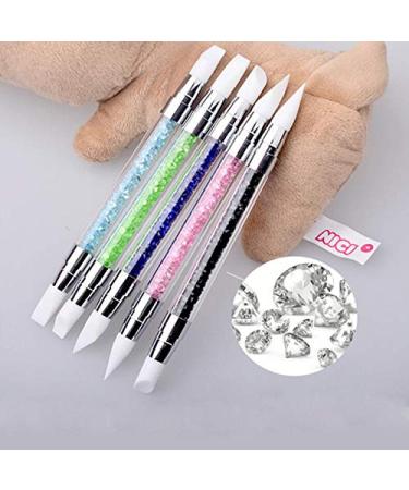 Mwoot 5pcs Gel Nail Art Pen Set | Silicone Brush & Acrylic Handle | Professional Nail Art Tools for Salon & Home Use - Buy Online on GoSupps.com