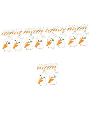 TEHAUX 50 Pcs Rabbit Bunny Charm Bracelet Amulet Charms Bracelet Pendant Bunny Craft Charms Necklace for Teen Girls Bunny Charms for Jewelry Making Alloy Food Teaching Aids