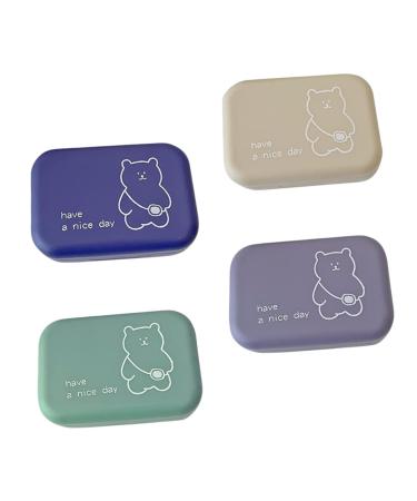 Homsfou 4 pieces 1 set contact lens container sweet contact cases mirror container for contact lenses carrying bag for contact lenses travel case for contact lenses travel waterproof case plastic
