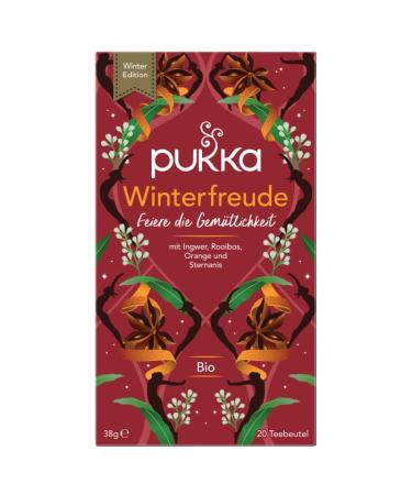 Pukka Organic Tea Winter Joy - Limited Edition | Ginger Cinnamon Cloves & Orange | Pack of 4 (80 Bags) - Perfect for Contemplative Moments | International Shipping Available - Buy Online on GoSupps.com