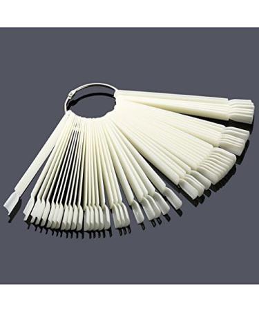 Mofun 50-Pieces Nail Swatches Sticks in White Professional Nail Colour Fan Display Sticks Nail Samples Sticks with Metal Buckle Detachable Practice Nails Sticks for Beginner Nail Display for Salon Natural Color - Buy Online on GoSupps.com