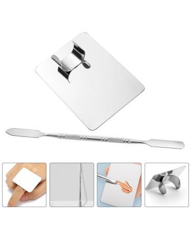 FOMIYES Stainless Steel Makeup Mixing Palette & Spatula - Ideal for Eye Shadow Nail Art & Pigment Blending - Buy Online on GoSupps.com