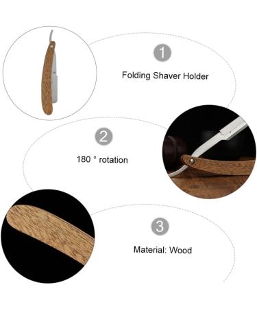 Frcolor Manual Razor for Men - Premium Wooden Tool Holder & Rustproof Steel Shaving Gift | Perfect for Salons & Home Use | 14.8x2.7x0.9cm - Buy Online on GoSupps.com