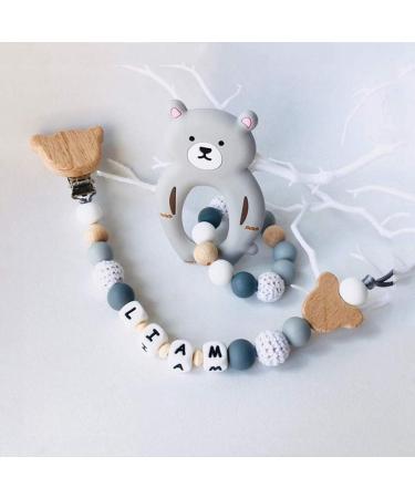 Ki-Wedy 10-Piece Natural Wood Pacifier Clips & Bite Ring Set | High-Quality Metal Baby Accessories | Eco-Friendly Pacifier Holders - Buy Online on GoSupps.com