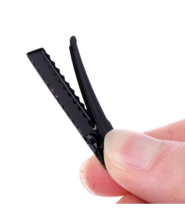 Lyguy crocodile terminals 10 pieces black metal 1 tines crocodile clamps hair clips clips grinding for your own 4 cm