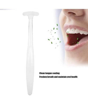 Silicone Portable Tongue Brush Cleaner - Ergonomic Oral Care Tool for Fresh Breath | White Transparent Design - Buy Online on GoSupps.com