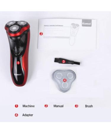 KEMEI Men's Rotary Cordless Razor - 3D Electric Rechargeable Waterproof Beard & Sideburn Trimmer - Buy Online on GoSupps.com