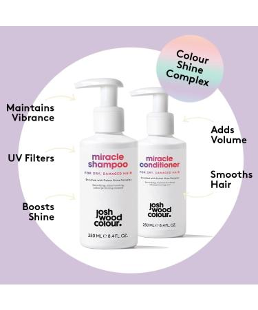 Josh Wood Miracle Shampoo (For Dry Damaged Hair) - Colour Shine Complex with unique active ingredients hydrates and protects natural and colour-treated hair - Sulphate Free (250ml) Miracle Shampoo For Dry Damaged Hair - Buy Online on GoSupps.com