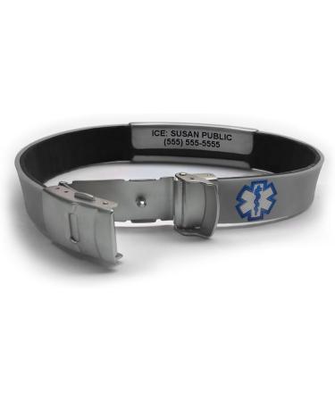 ALZHEIMER'S Sport/Slim Reversible Medical Alert ID Bracelet - Black/Red for Men & Women | International Shipping Available - Buy Online on GoSupps.com