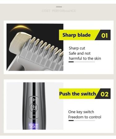 USB Rechargeable Hair Clippers - KM-129 Bald Head Trimmer with LCD Display & Ceramic Blade | Cordless Hair Cutter for Precision Shaving - Buy Online on GoSupps.com