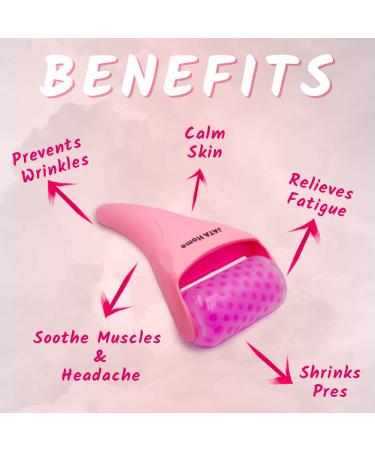 Facial Ice Roller Massager for Eye Puffiness - Skin Care Tool for Women - Pink - Buy Online on GoSupps.com