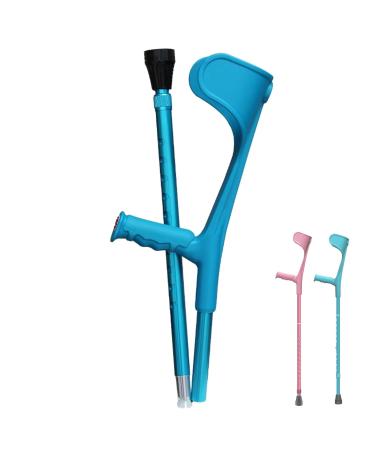 A Pair Foldable Forearm Crutches(Pink/Blue) Height Adjustable Crutches(93-115cm) Aluminum Lightweight Crutches Suitable Height 4'7 -6' (Color : Pink Size : Pair) Independence Blu Single