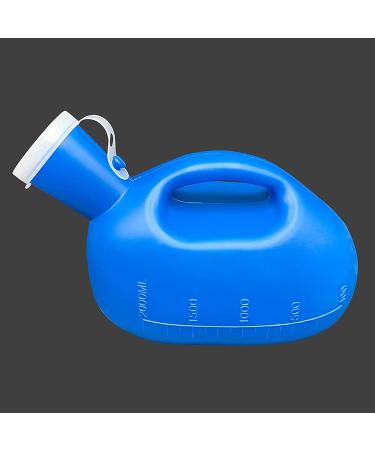 Potty Urinals for Men - 2000mL Thick Plastic Mens Bedpan Bottle with Lid - Male Portable Pee Bottles - Travel Urine Collection Containers - Buy Online on GoSupps.com