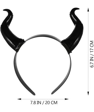 Housoutil Devil Horns Headband Black Cosplay Ox Horn Headband Matte Ox Horn Hair Loop Gothic Halloween Costume Headdress for Photo Shoot Cosplay Masquerade Dress up Show Halloween - Buy Online on GoSupps.com