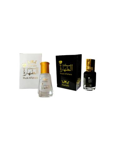 Musk Al Tahara 100% Pure Saudi Altahara Perfume thickk oil for body Black & White 6ml each