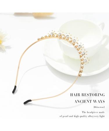 Zoestar Crystal Headband Gold Sparkly Star Headpiece Bridal Rhinestone Hair Hoop Beads Party Custom Hair Accessories for Women and Girls - Buy Online on GoSupps.com
