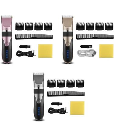 BOKIOESDE Electric Hair Clippers 0.8-2.0mm Rechargeable Barber Man Ceramic Trimmer Low Noise Shaver with Limit Hairbrushes Pink - Buy Online on GoSupps.com