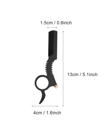 Premium Black Stainless Steel Manual Razor for Men's Face Shaving - Precision Thumb Grip - Buy Online on GoSupps.com