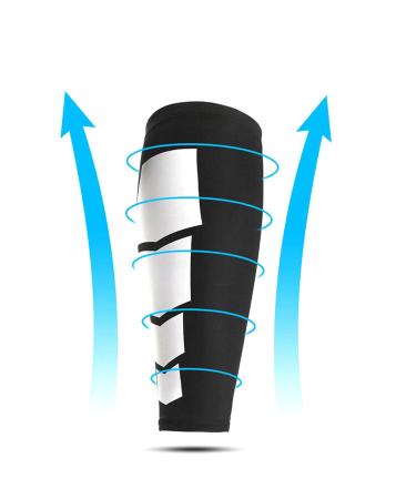 Gemx Calf Compression Sleeve - Footless Shin Splints Support (1 Pair) - Neoprene Fabric - for Running, Cycling, Hiking - Men & Women - Size M - Blue - Buy Online on GoSupps.com