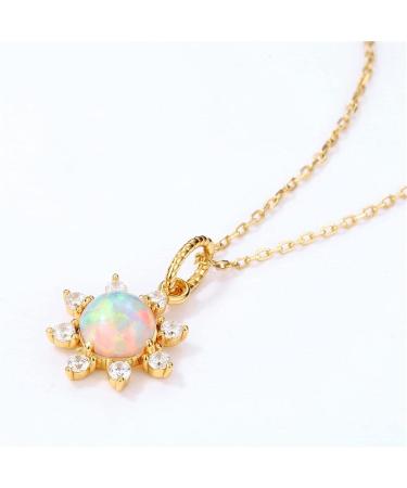 WIPPWER Necklace Sterling Silver Women's Pendant Opal White Zircon Sun Necklace Exquisite and Elegant Jewelry Elegant Jewelry - Buy Online on GoSupps.com