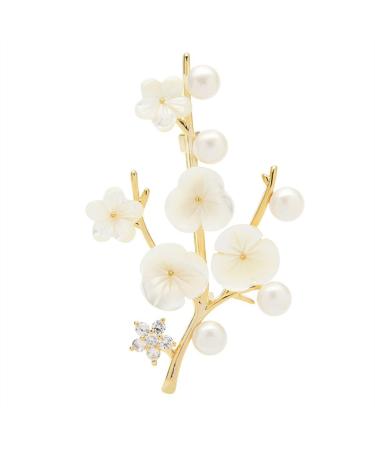 Pin Jewelry Gifts for Women Ladies Fashion Accessories Ladies Elegant Natural Shell Flower Brooch Brooch Plum Shape Party Banquet Brooch Brooches & Pins