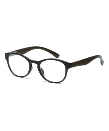 FILTRAL round reading glasses in panto form/modern reading aid made of plastic with spring temples +1.50 diopter black