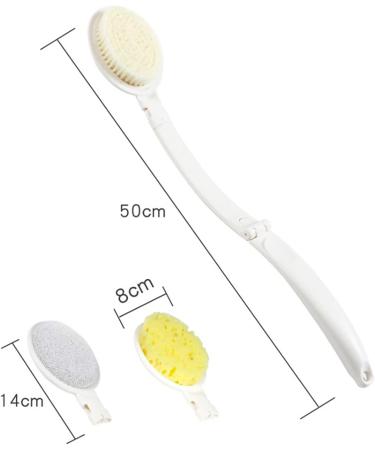 Mintata Foldable Long Handle Body Shower Brush - Exfoliating Back Scrubber for Men and Women - Buy Online on GoSupps.com