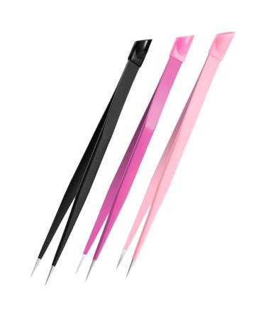 Stahad 3 pieces straight picker nail sticker collecting album hair removal tool for eyelash extensions eyelashes nail picker pen forehead