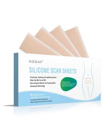 Upgrade Scar Away Silicone Scar Sheets Tape Strips Healing Keloid C-Section Tummy Tuck Stretching Mark As Surgical Cream Gel Patch Pad Surgery Scars Treatment 4 Pack 5.7x1.57 (4 count)
