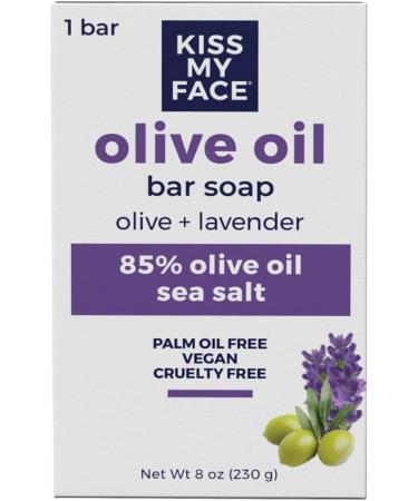 Kiss My Face Olive Oil & Lavender Bar Soap 8 oz - Pack of 5 | Natural and Nourishing Soap Bars - Buy Online on GoSupps.com