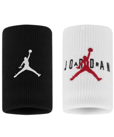 Nike Jordan Dri-Fit Wristband Sweatband 2 Pack (Black/White/red one size)