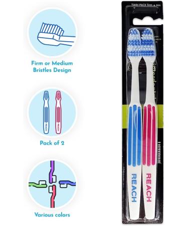 Reach Essential Care Interdental Hard Toothbrush Double Pack - Firm Bristle Multipack for Daily Dental Enamel Care - Buy Online on GoSupps.com