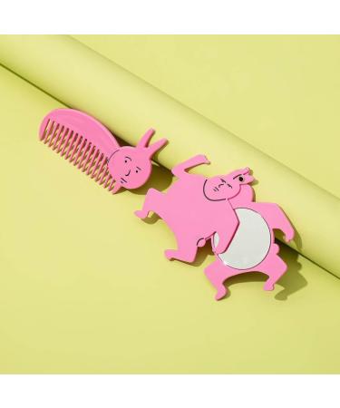 Limtula Playful Pink Rabbit Mirror and Comb Set Compact and Portable Comb Acrylic Material Perfect for Everyday Use and Travel - Buy Online on GoSupps.com