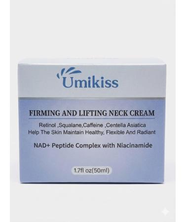Umikiss Neck Cream with Retinol NAD+ Peptide Complex & Niacinamide Squalane + Caffeine + Centella Hydrating Neck & D collet Moisturizer for Smoother Firmer-Looking Skin 1.7 fl oz (50 ml)
